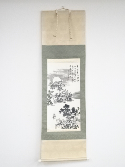 JAPANESE HANGING SCROLL / HAND PAINTED / SCENERY (1987)